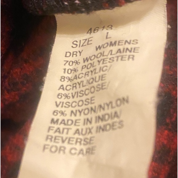 Woolrich Vintage Women’s Size L Utility Jacket Wool Red/Black EUC - Picture 5 of 6